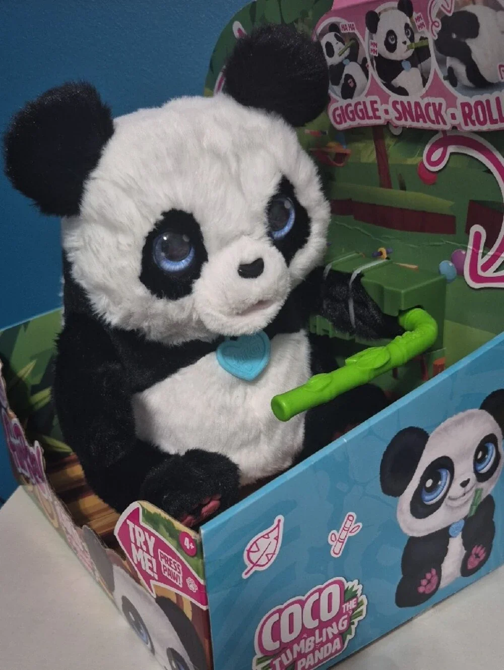 Coco the Tumbling Panda Plush Toy - Black & White